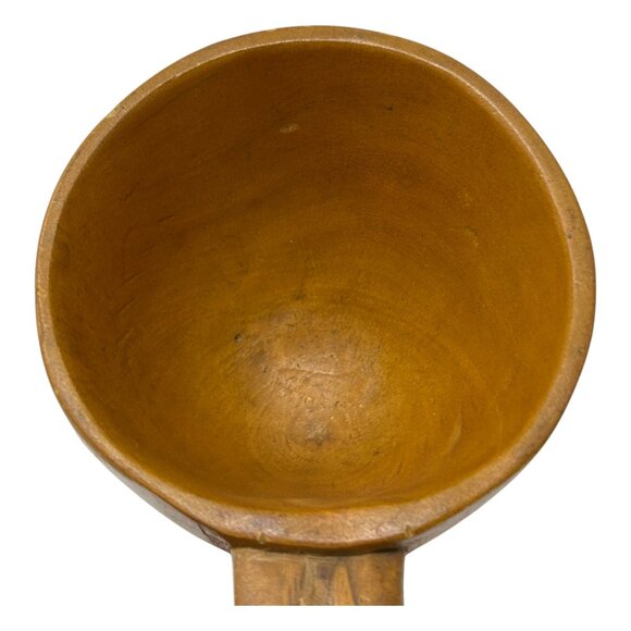 Vintage Hand Carved Mug Cup Wooden Wood Art Deco Woman Head Face 4.25" Tall - Picture 10 of 12